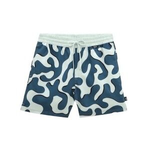 Vans Primary Print Elastic 17" Boardshorts Clearly Aqua Teal Print Pull-On‎ XL